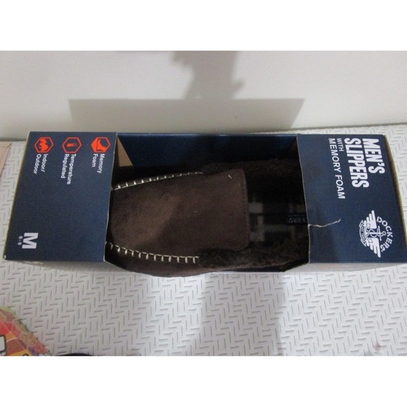 New in Box Docker's Men's Slippers Memory Foam Dark Brown Size M (8-9) - Picture 9 of 10